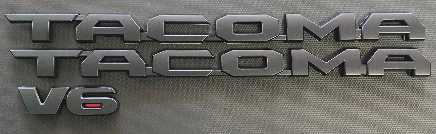 Tacoma Emblem Letters Black Matte (not for Overlay)