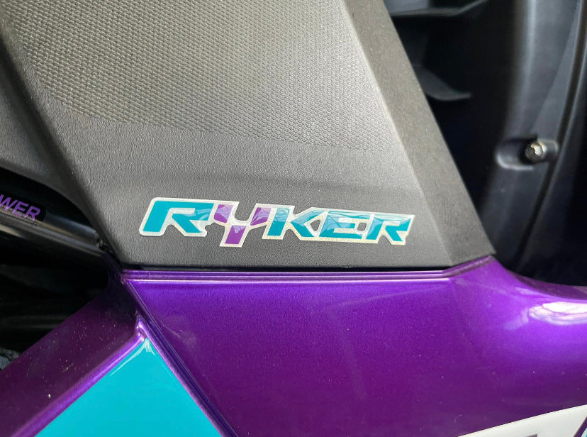 Small RYKER Letters in Gel Stickers for CAN-AM Ryker (2 Pieces) (4 1/8" x 5/8")