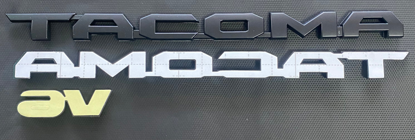 Tacoma Emblem Letters Black Matte (not for Overlay)