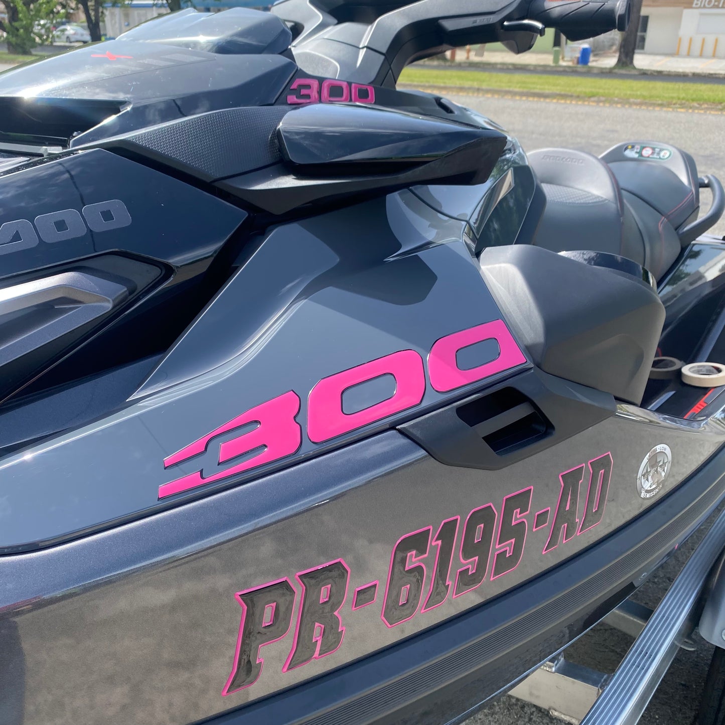 300 Sea Doo Gel Sticker (Large) 14"x2.5" (2 pieces)