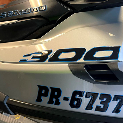 300 Sea Doo Gel Sticker (Large) 14"x2.5" (2 pcs)