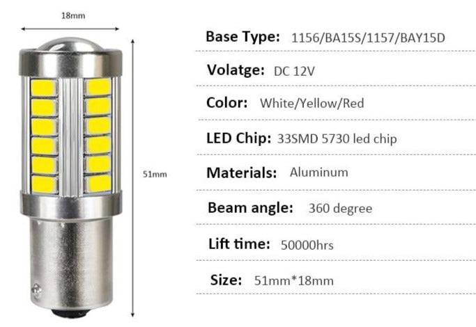 1157 Strobe LED Light Bulbs (2 pcs)