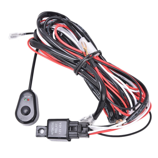 Dual LED Light Bar Wiring Harness Kit Relay ON/OFF Switch Cable