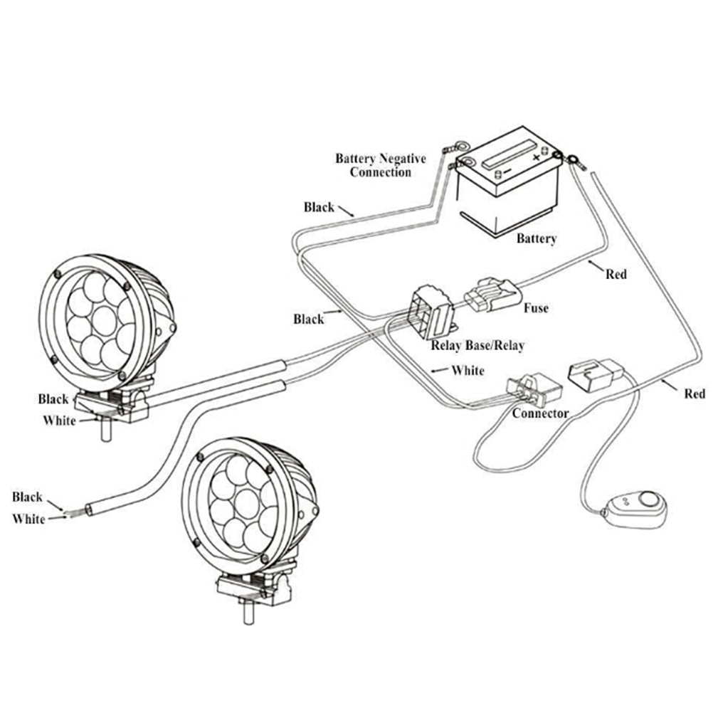Dual LED Light Bar Wiring Harness Kit Relay ON/OFF Switch Cable