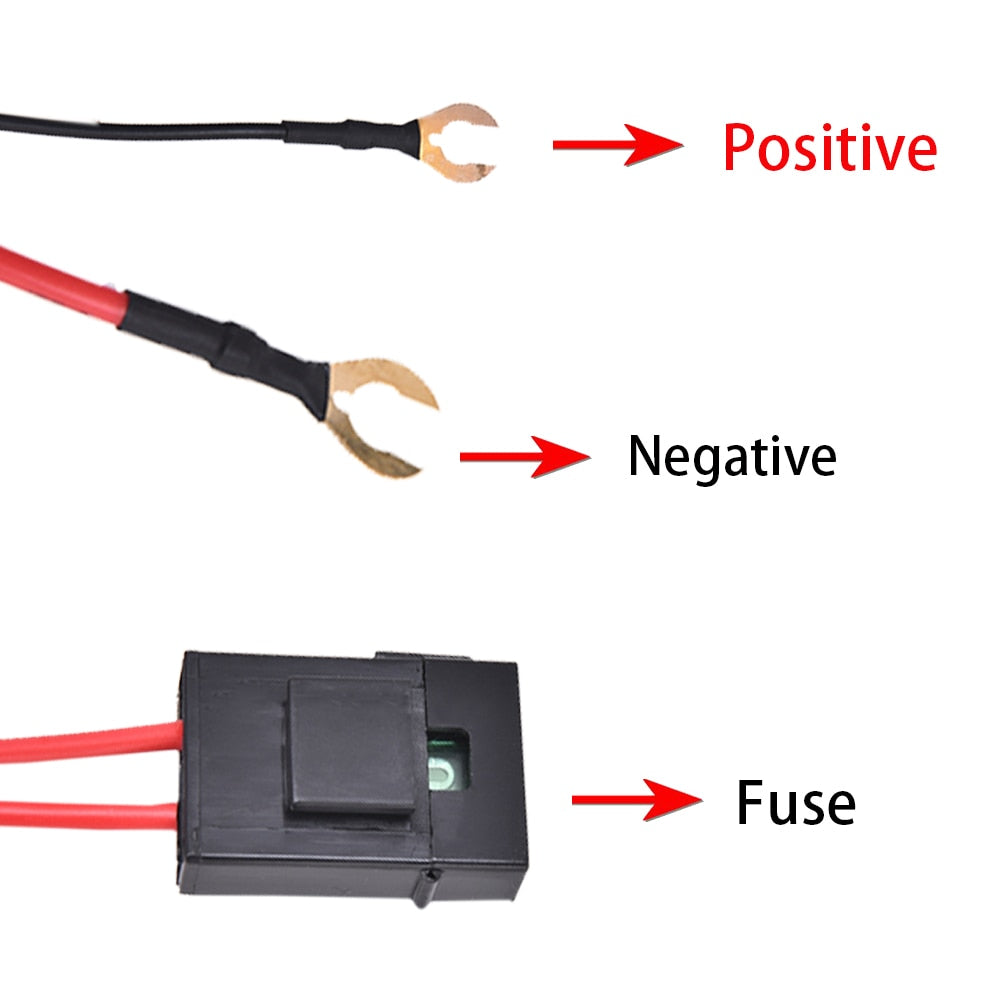 Dual LED Light Bar Wiring Harness Kit Relay ON/OFF Switch Cable