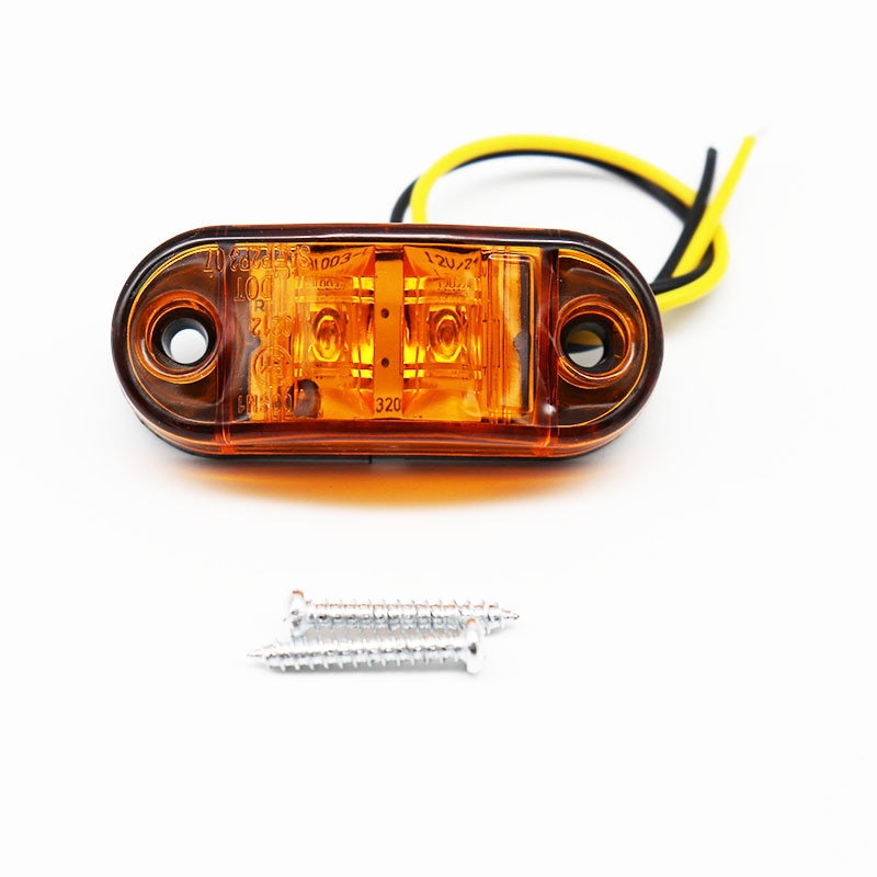 LED Side Marker Indicator Amber Lamp for Trailers (2 pcs)