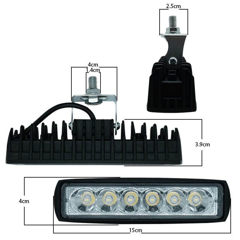 LED Work Light 6-LEDS 1800LM 6000k